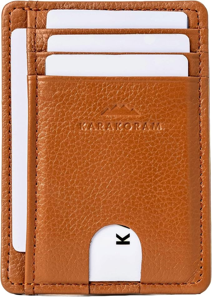 KARAKORAM Vertical Handcrafted Premium Leather Front Pocket Credit Card Holder with RIFD Protecti... | Amazon (US)