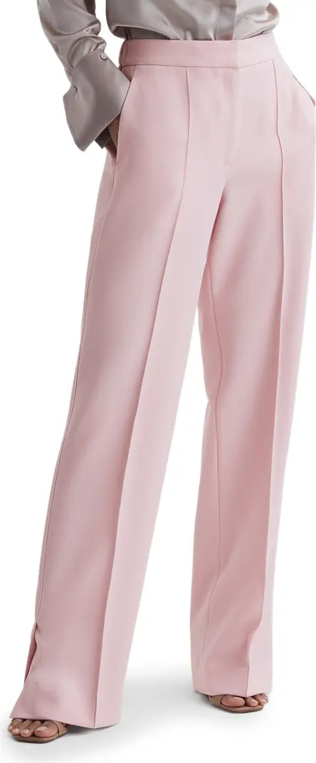 Reiss Marina Wide Leg Slit Hem Trousers | Nordstrom | Nordstrom