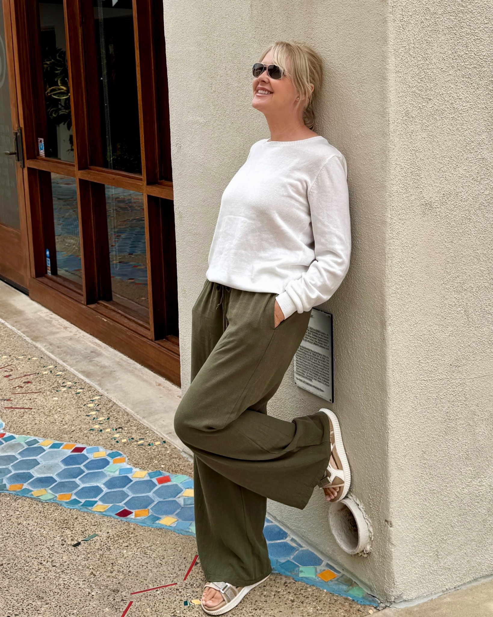 Breathable cotton and linen. 100% cotton summer sweater. And the palazzo pants are a chic cotton and linen blend. There are several colors to choose from. A fabulous Amazon find!

#LTKvlog