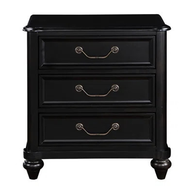 Traditional Charcoal Brown Nightstand With 3 Drawers And Support Feet Bedroom Nightstand, Enrapturing Look | Wayfair North America