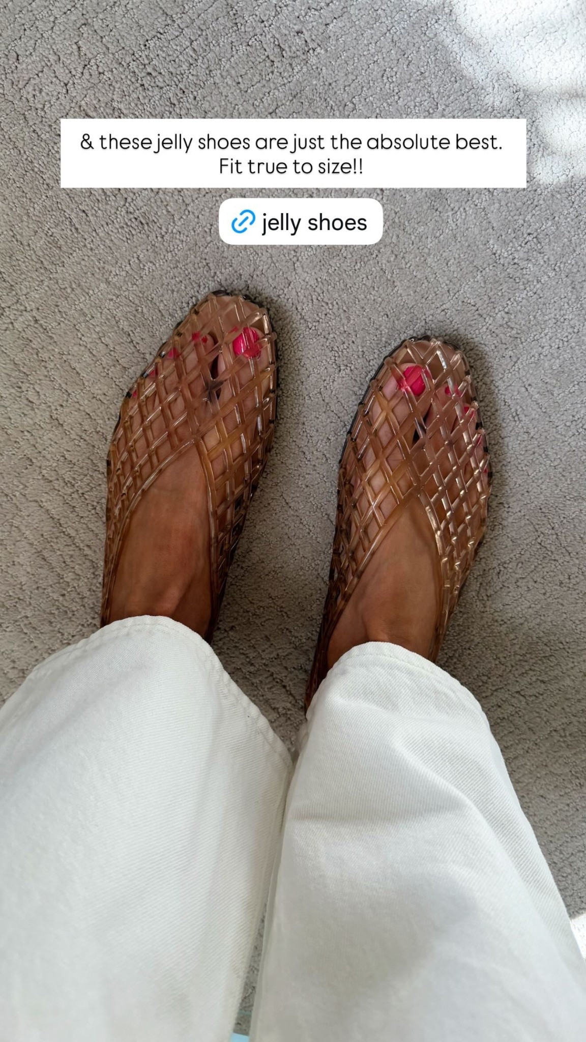 These jelly shoes are just the absolute best. Fit true to size!!