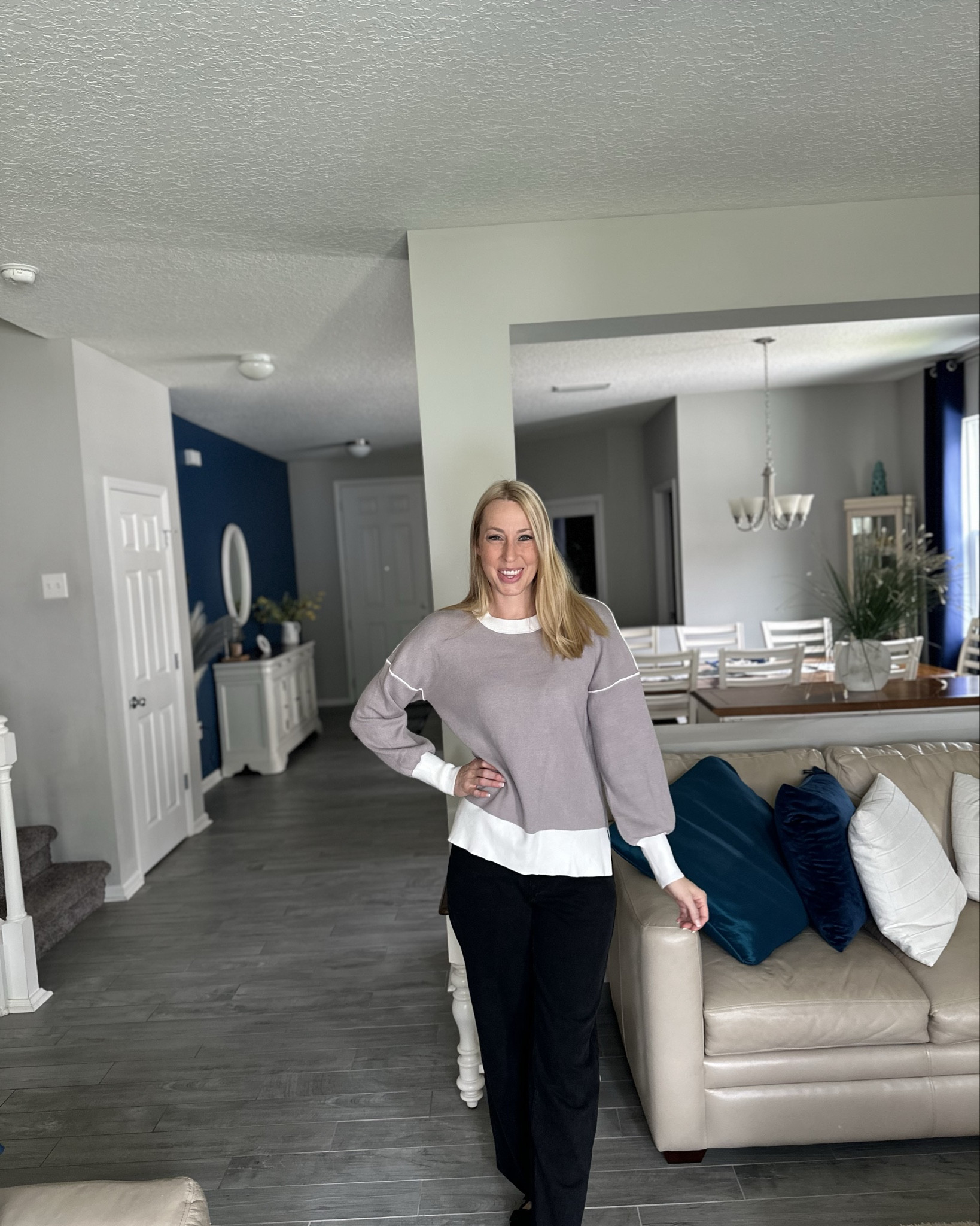 Oversized sweater weather outfit 
🖤 super soft and comfy sweater 
🖤 denim is wide but doesn’t have stretch 
🖤 wearing small in both 

#LTKFindsUnder100 #LTKFindsUnder50 #LTKStyleTip