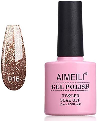 AIMEILI Soak Off UV LED Gel Nail Polish - Tinsel Toast Gold Diamond (016) 10ml | Amazon (CA)