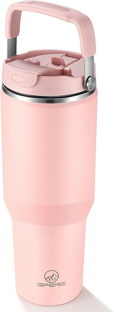 Gpeng 40 oz Tumbler with Handle, Water Bottles with Straw Lid, Insulated Stainless Steel Travel M... | Amazon (US)