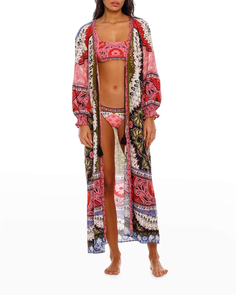 Isabelle Long Coverup Kimono with Tassels | Neiman Marcus
