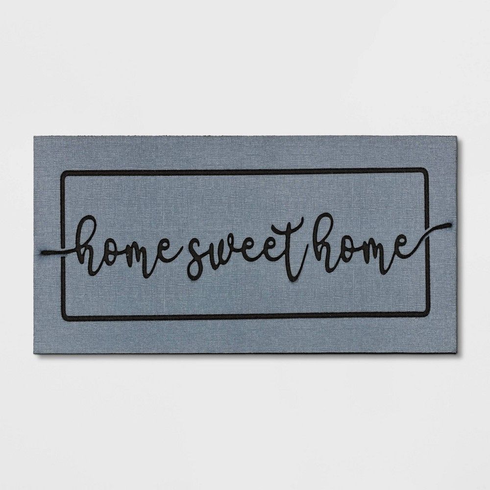 1'6"x3'10" Home Sweet Home Rubber Estate Doormat Gray - Threshold™ | Target