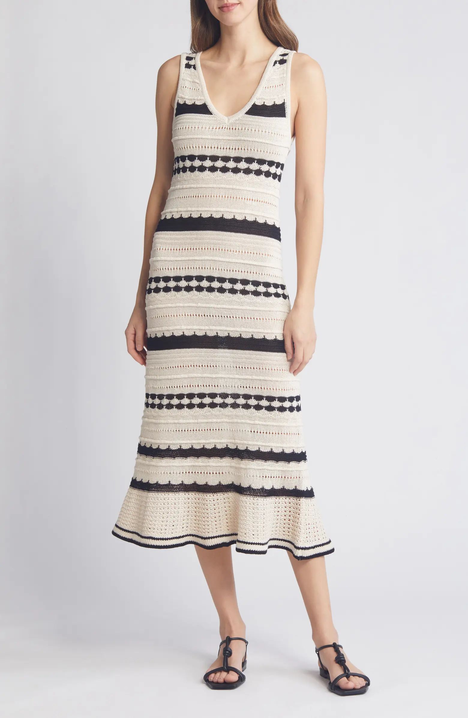 V-Neck Sleeveless Midi Sweater Dress | Nordstrom