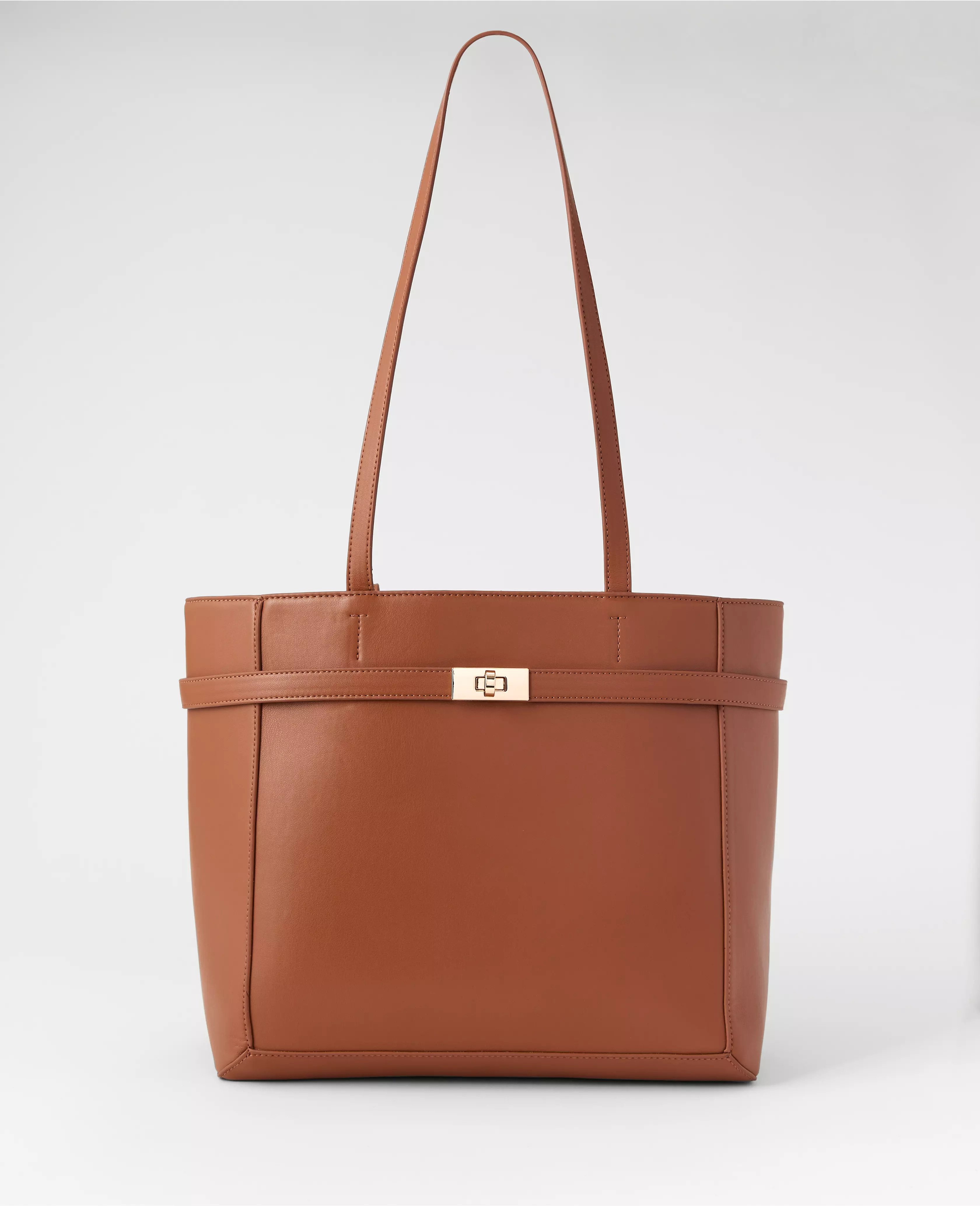 Belted Leather Tote | Ann Taylor