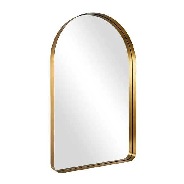 Andy Star Arched Mirror, 24" x 38" Brushed Gold Bathroom Mirror in Stainless Steel Metal Frame, 1... | Walmart (US)