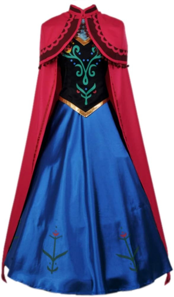 Tinyones Women Princess Costume Cosplay Dress Up Halloween Gown Outfit with Cloak | Amazon (US)