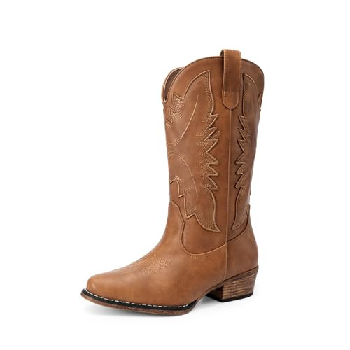 DREAM PAIRS Cowboy Boots for Women Cowgirl Western Mid Calf Boots Snip Toe Embroidered Stitched L... | Amazon (US)