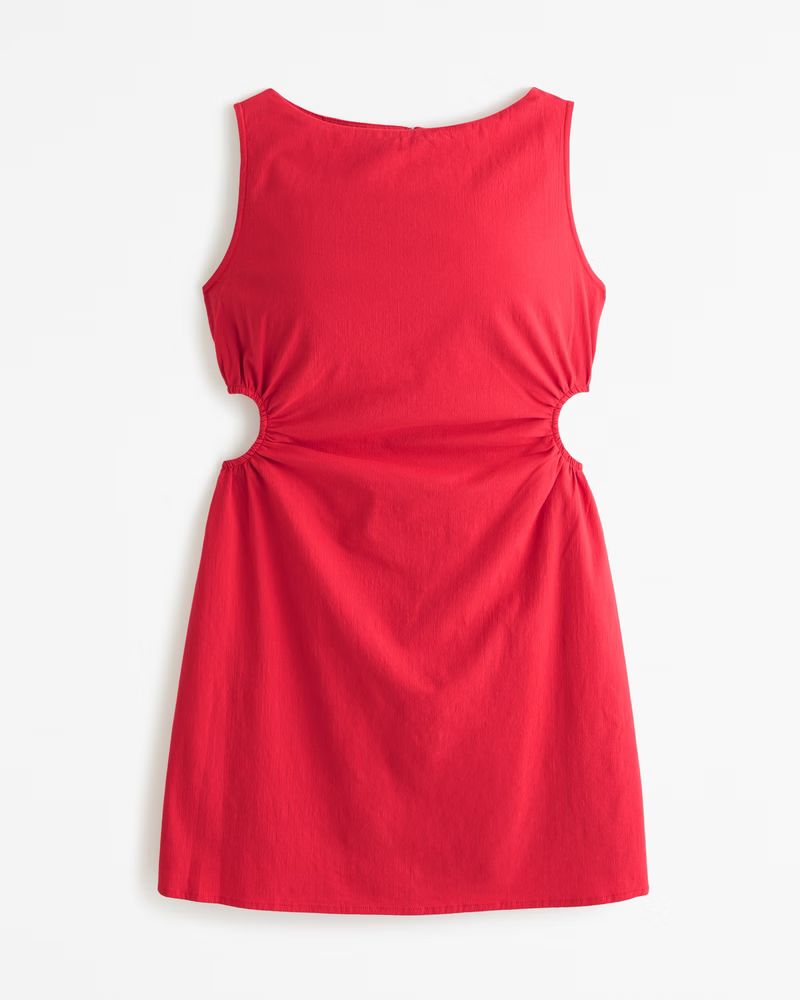 Women's Stretch Cotton Cutout Mini Dress | Women's | Abercrombie.com | Abercrombie & Fitch (US)