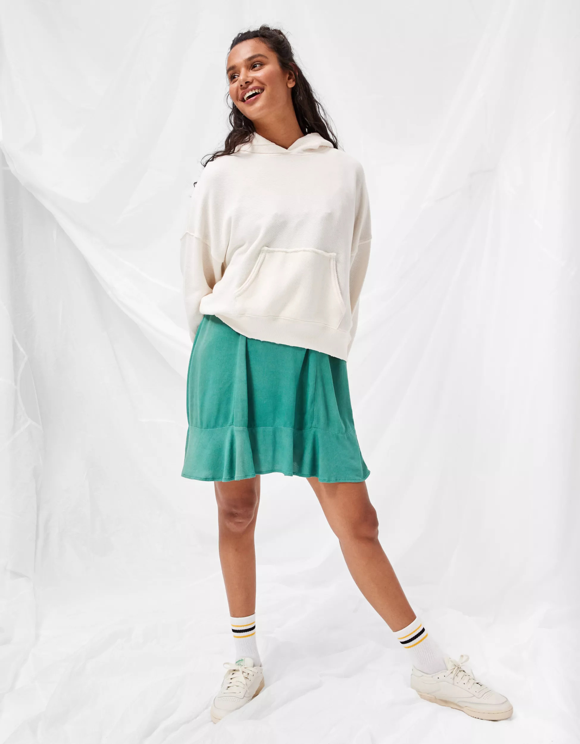 AE Textured Fleece Oversized Hoodie | American Eagle Outfitters (US & CA)