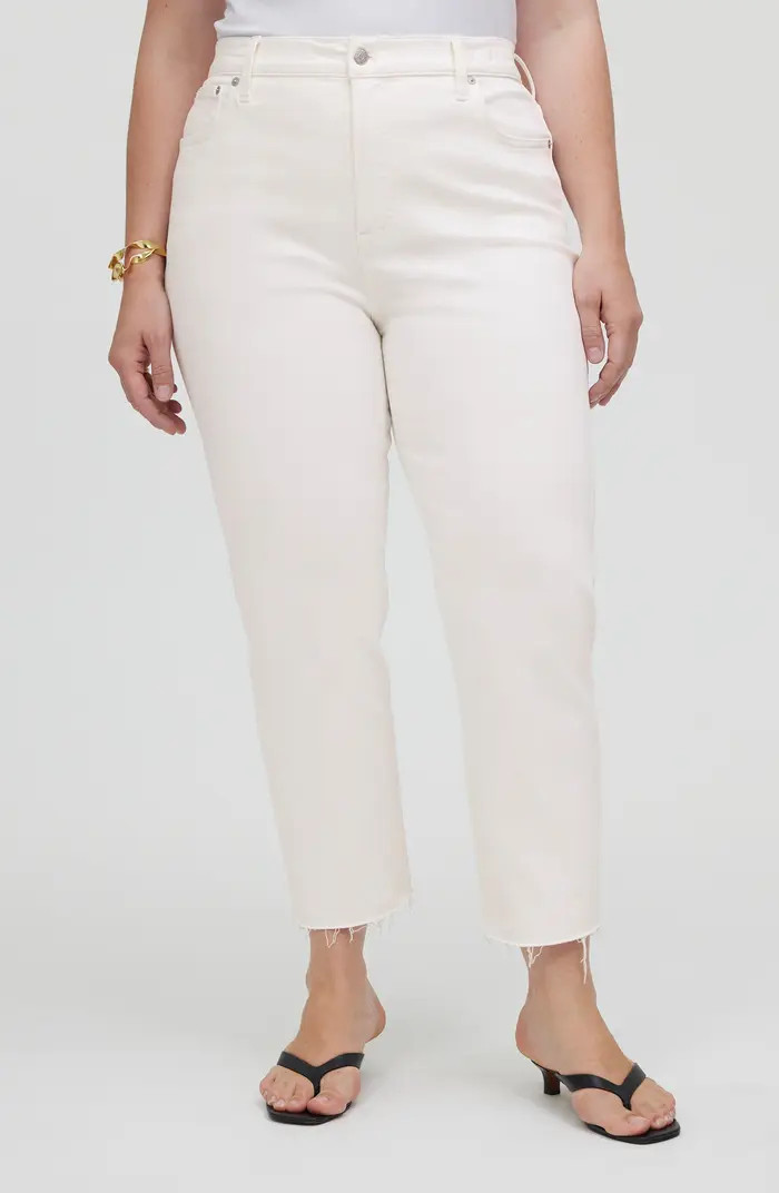 Madewell The '90s Straight Crop Jean: Raw Hem Edition | Nordstrom | Nordstrom