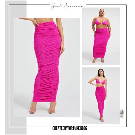 Love this ruched mesh maxi skirt from Good American. #ltkspring #ltkfind

#LTKswim #LTKunder100