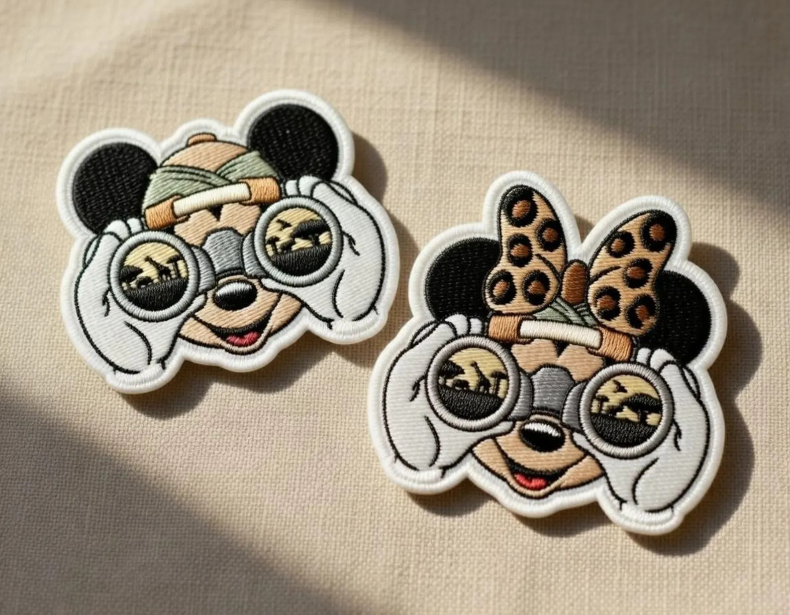 Disney Safari Mickey and Minnie Embroidered Patch, Animal Kingdom Iron On Patches, Adventure Vaca... | Etsy (Global)