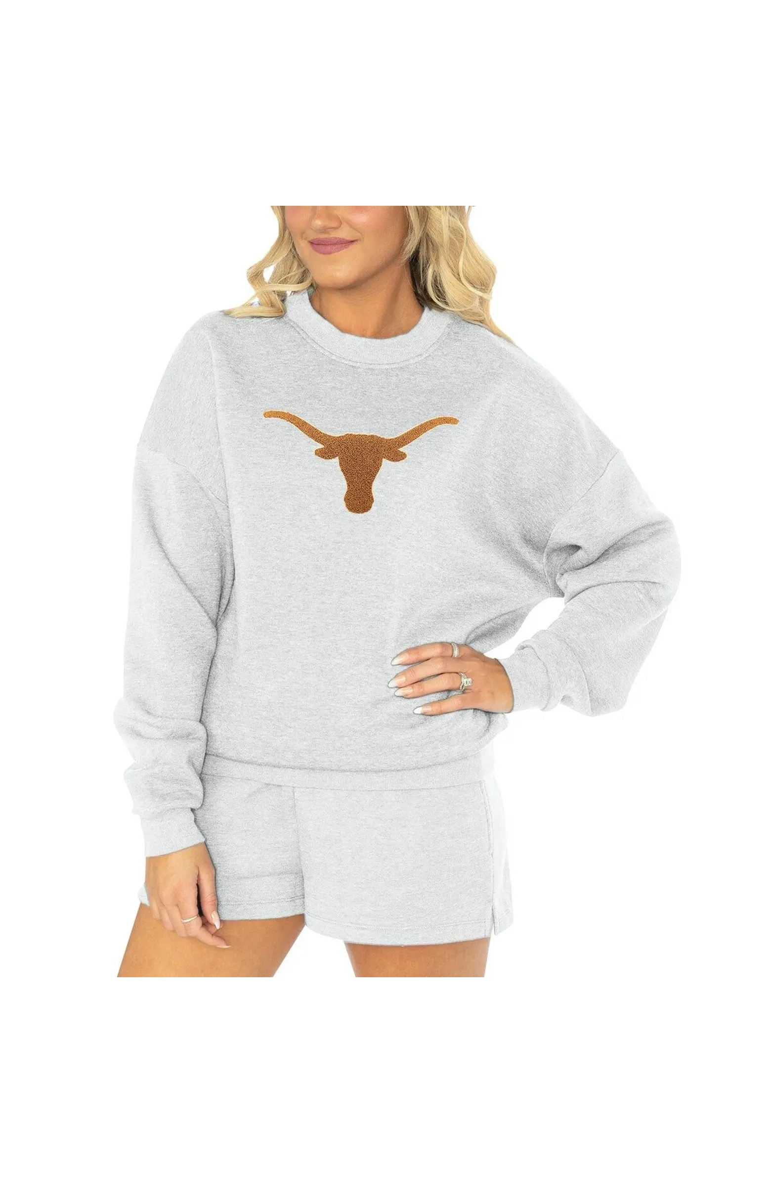 GAMEDAY COUTURE Women's Gameday Couture Ash Texas Longhorns Team Effort Pullover Sweatshirt & Sho... | Nordstrom