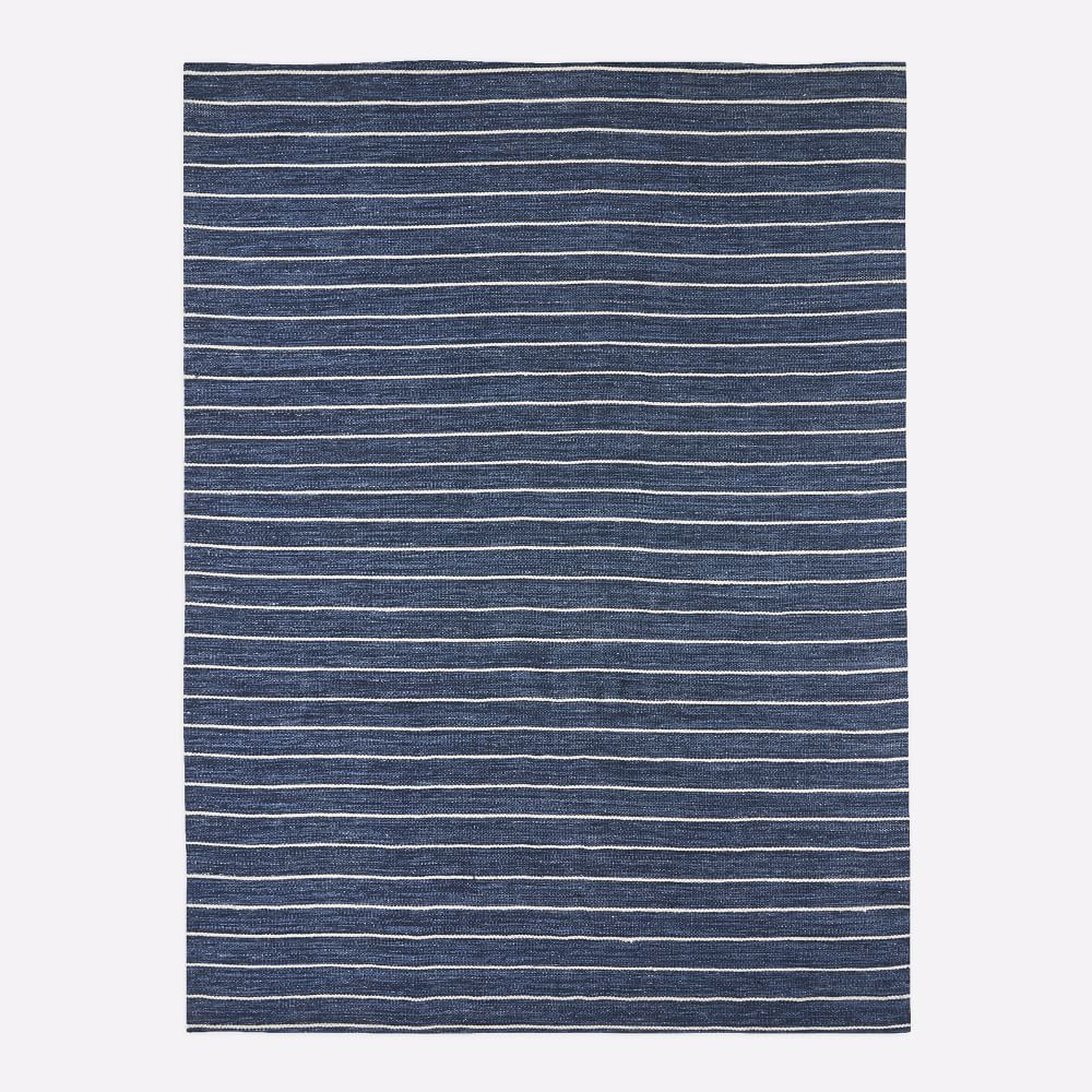 Cord Stripe Indoor/Outdoor Rug, 5x8, Midnight | West Elm (US)