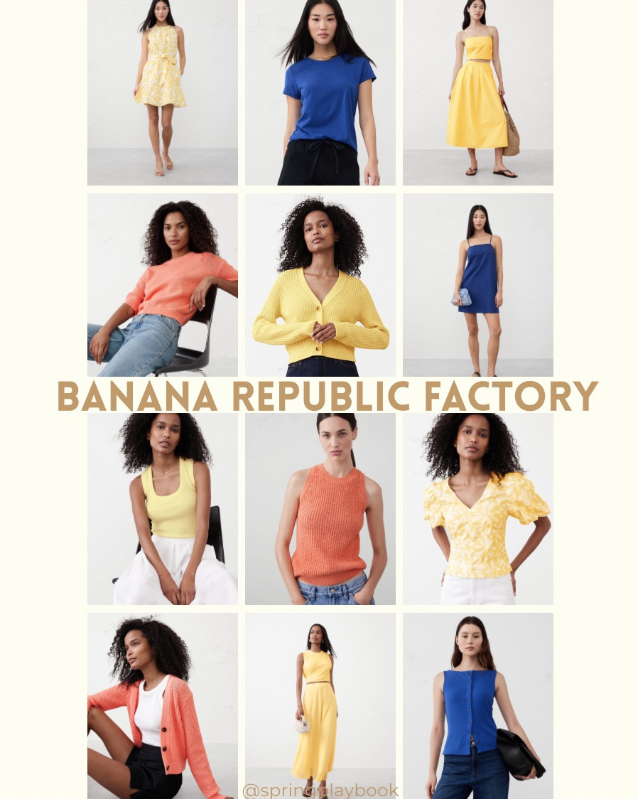 New Arrivals at Banana Republic Factory. They always have a sale going on. Swipe to see swatches. Also Snow Day is a bright cream!

#createdcolorful #createdcolorfulspring #hocspring #tcispring #pcaspring #lightspring #warmspring #truespring #brightspring #clearspring #paintboxspring #bluespring #hocsalmon #hocbrightnavy #hoccornyellow #hoccanary

#LTKOver40 #LTKFindsUnder50 #LTKSaleAlert