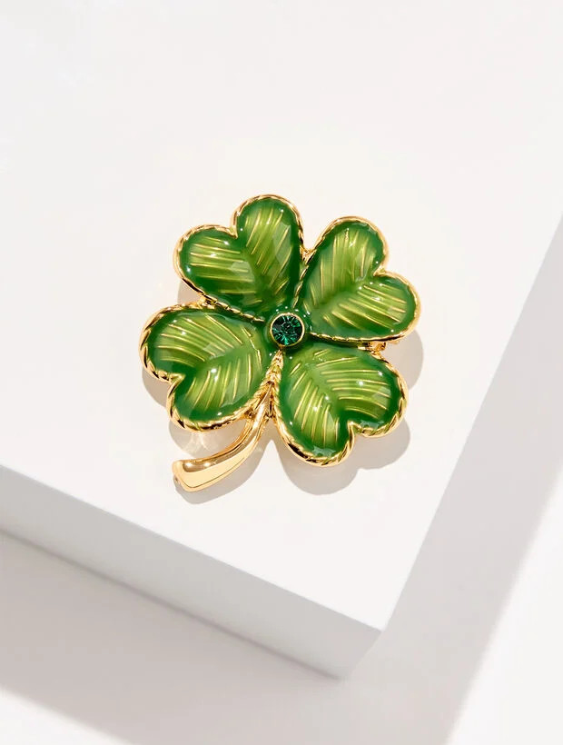 Vintage Enamel Clover Brooch | Talbots