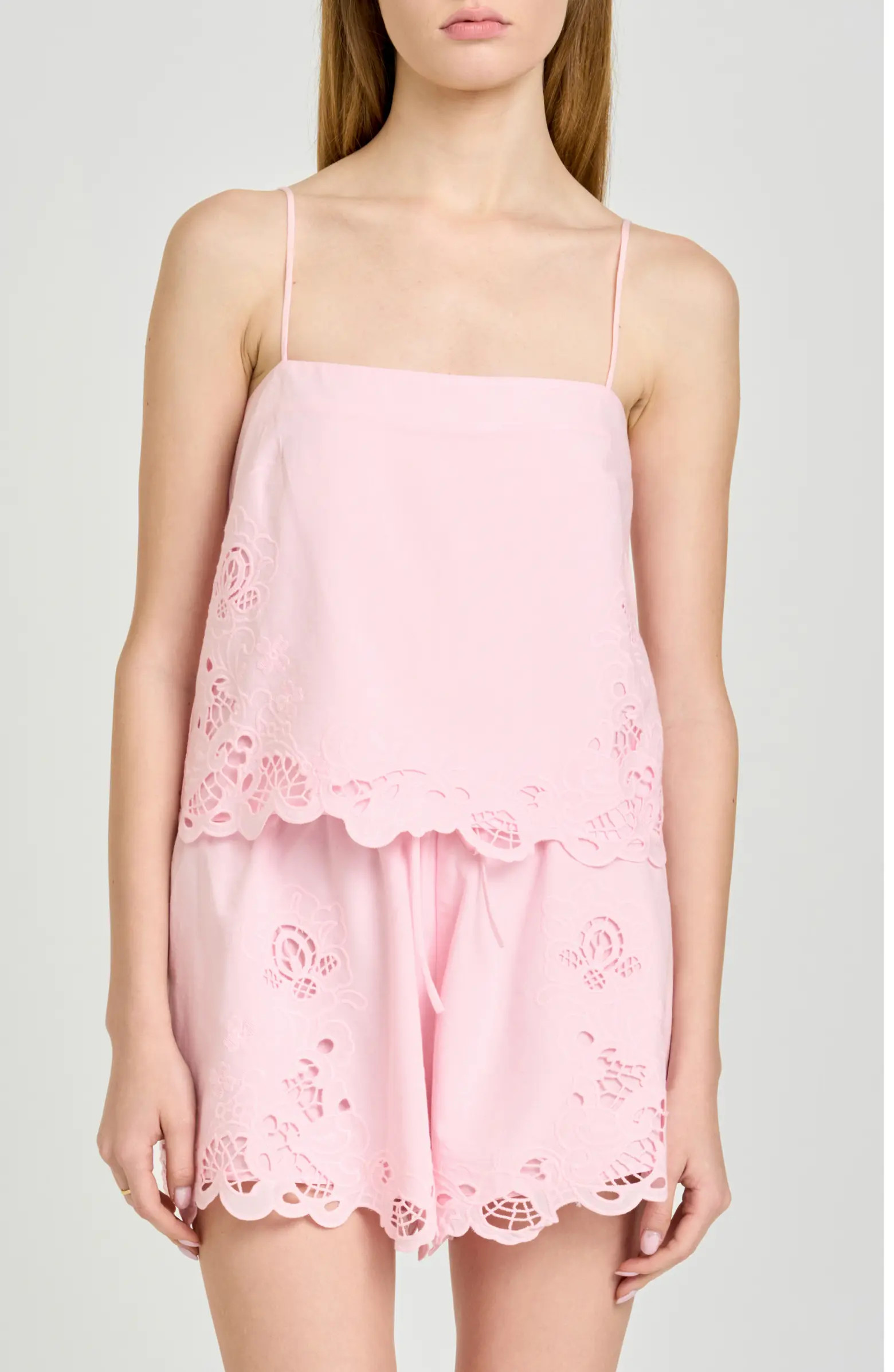 WAYF x Hannah Lovey Porter Lola Embroidered Detail Cotton Camisole | Nordstrom | Nordstrom
