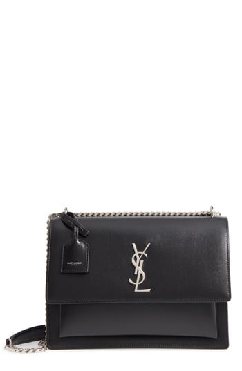 Saint Laurent Medium Sunset Leather Shoulder Bag - Black | Nordstrom