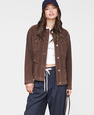 Avec Les Filles Women's Wing-Collar Faux-Suede Jacket - Macy's | Macy's