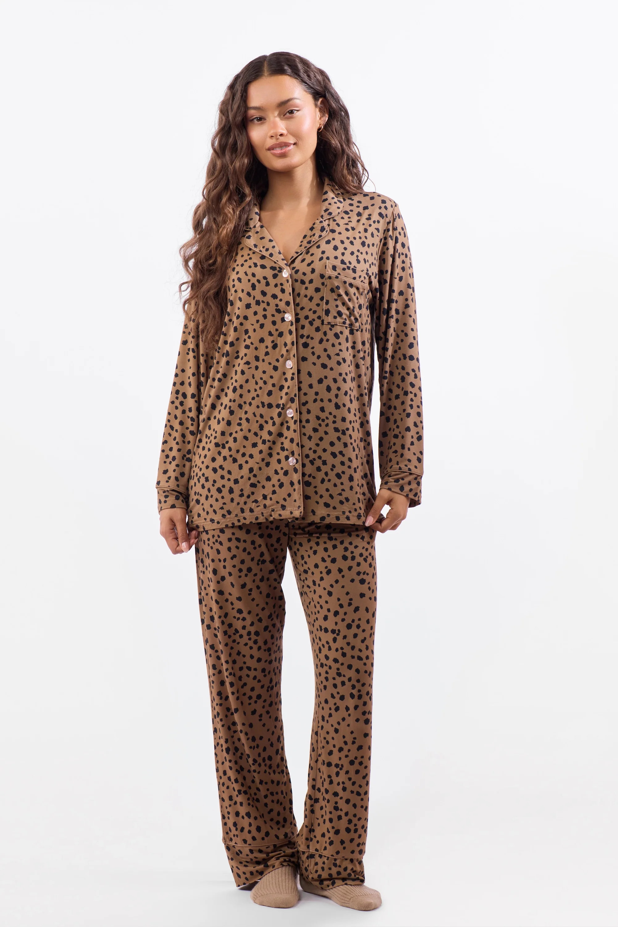 Women's Pajamas Brown | A Leopard Doesn't Change It's Spots | Crickle Daisy