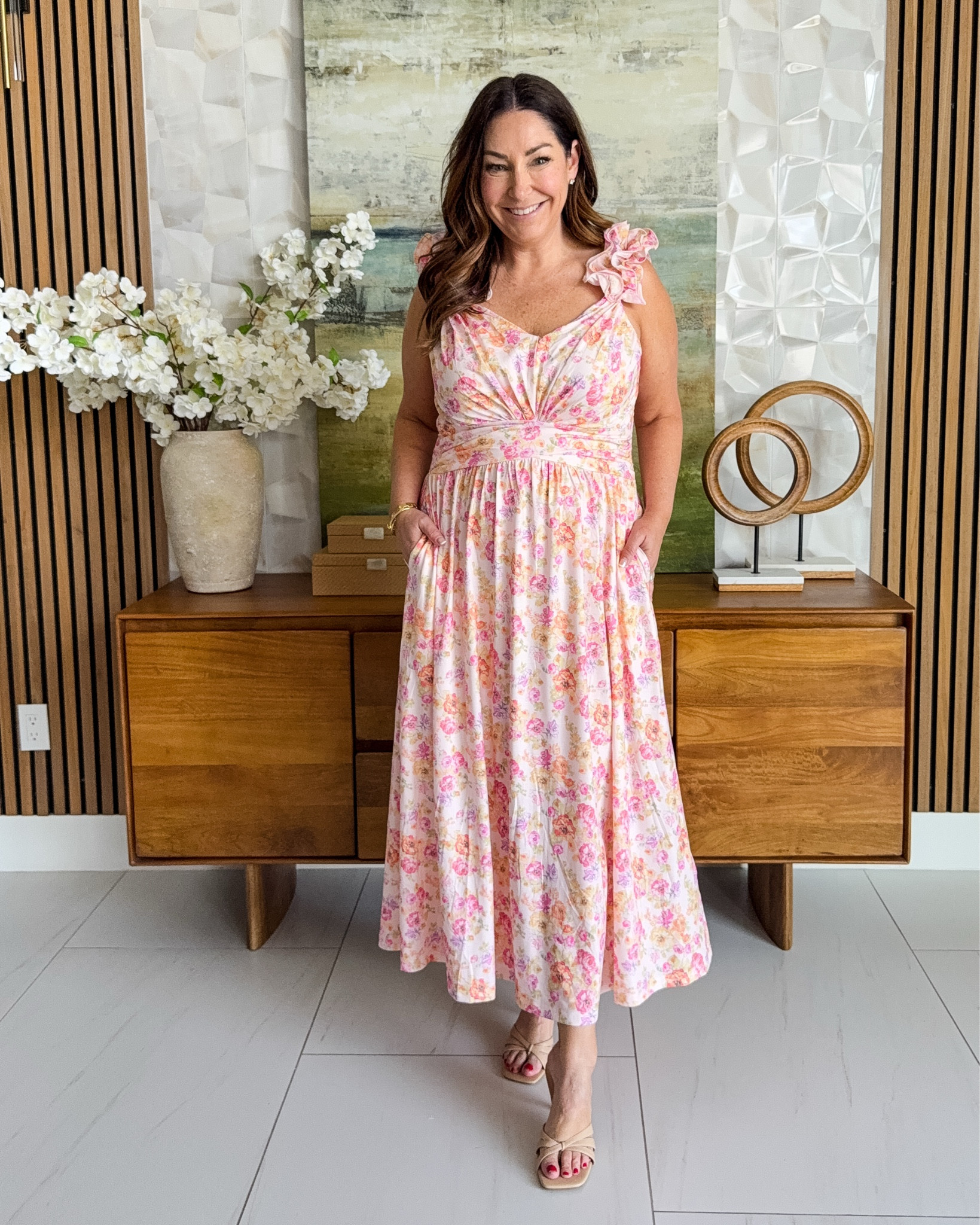 Enjoy summer days with this lovely floral dress, perfect for casual outings. Fits true to size wearing large #gracekarin #ad #summerdress 

 

#LTKSeasonal #LTKOver40 #LTKMidsize