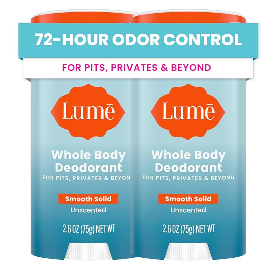 Lume Whole Body Deodorant - Smooth Solid Stick - 72 Hour Odor Control - Aluminum Free, Baking Sod... | Amazon (US)