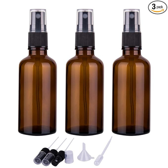 2oz Amber Glass Spray Bottles for Essential Oils, Small Empty Spray Bottle, Fine Mist Spray, Set ... | Amazon (US)