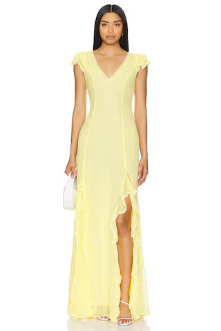 Taylor Gown in Soft Yellow | Revolve Clothing (Global)