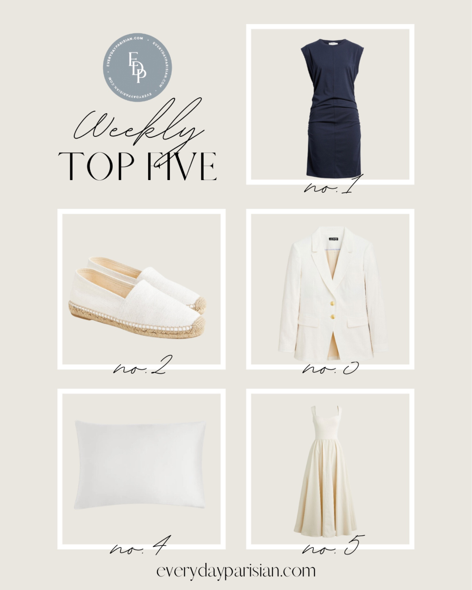 This week’s best sellers include two affordable dresses, espadrilles for the second week in a row, the perfect white blazer and a look a like silk pillowcase from quince. 

#LTKSaleAlert #LTKOver40