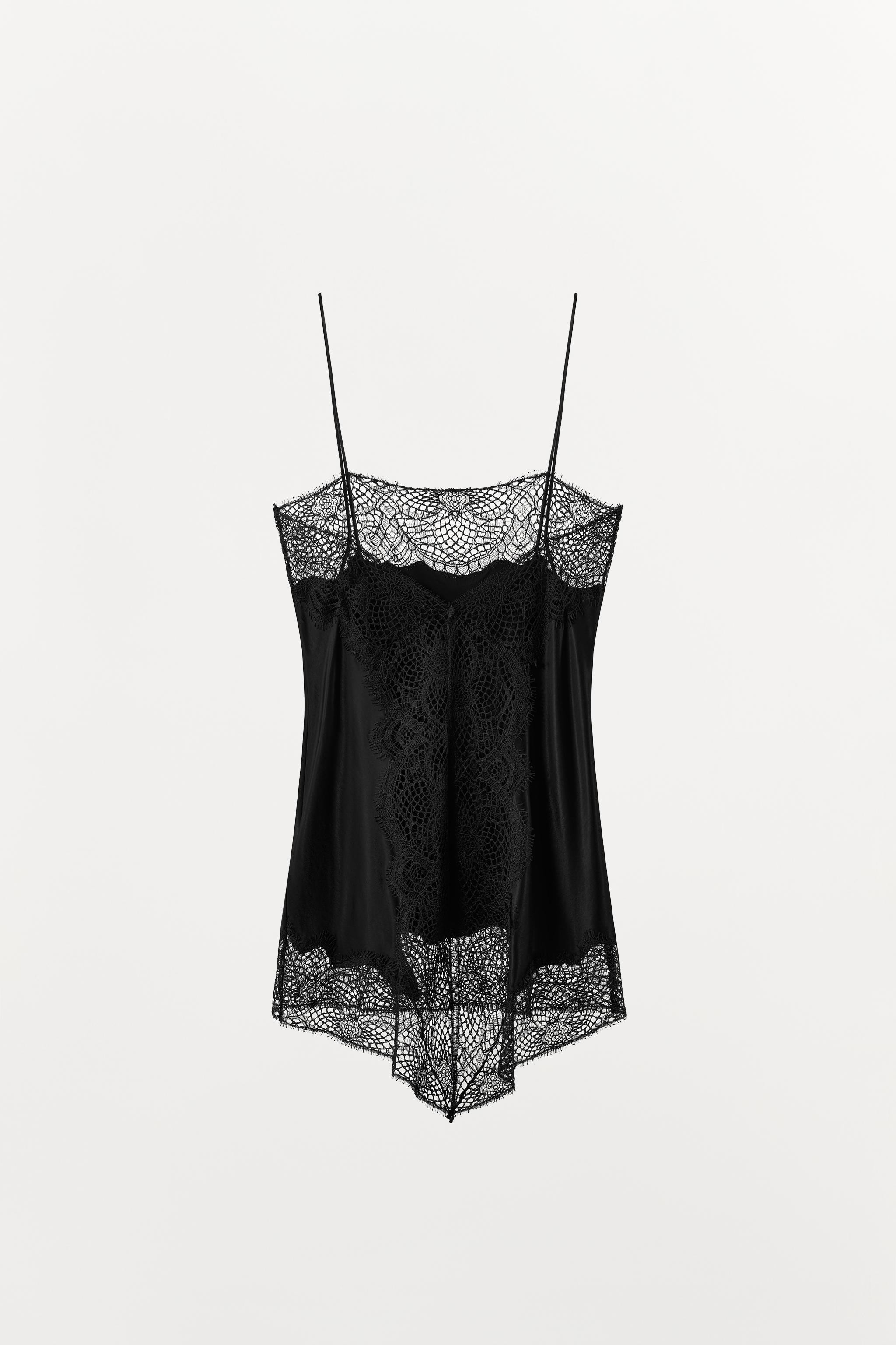 SATIN LACE CAMISOLE TOP | Zara US