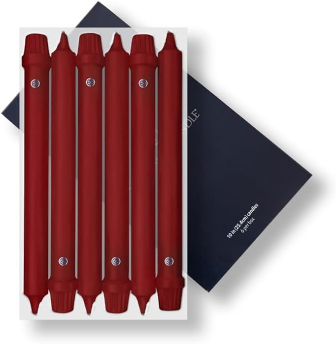 Colonial Candle Unscented Taper Candle, Classic Collection, Traditional Cranberry, 10 in, Pack of... | Amazon (US)