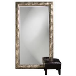 Howard Elliott Daniel Polyurethane Mirror with Bar Pattern in Silver Leaf | Homesquare