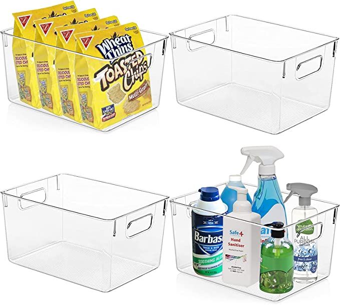 KAZIPA Clear Plastic Storage Bins - Perfect Kitchen Organization and Storage, Pantry Organization... | Amazon (US)