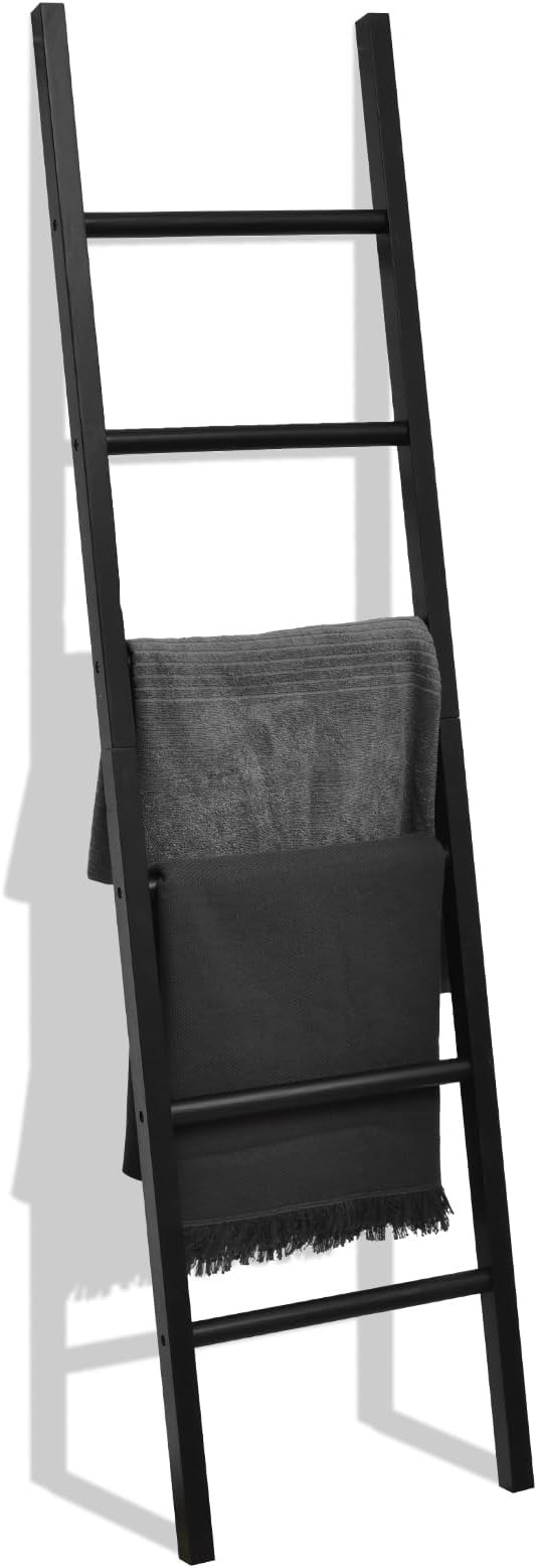 FUIN Escalera de madera negra de 6 pies, para sala de estar, decoración de pared, inclinada de g... | Amazon (US)