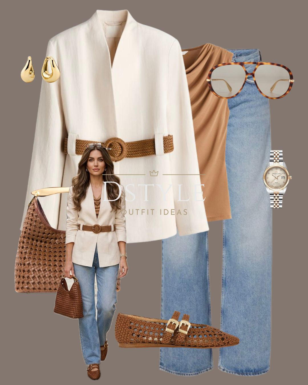 How to do "Business Casual" the cool way. 🧥 Denim is always a yes when it’s styled with a crisp blazer and gold accessories. Also, can we talk about these tortoiseshell aviators? A total mood. 😎
#WorkWearStyle #CasualChic #BlazerOutfit #SpringFashion2026 #LTKWorkWear 

 

#LTKootd #LTKWorkwear