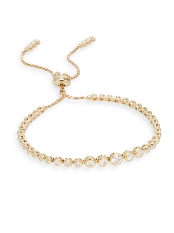 14K Yellow Gold & Diamond Bolo Bracelet | Saks Fifth Avenue OFF 5TH