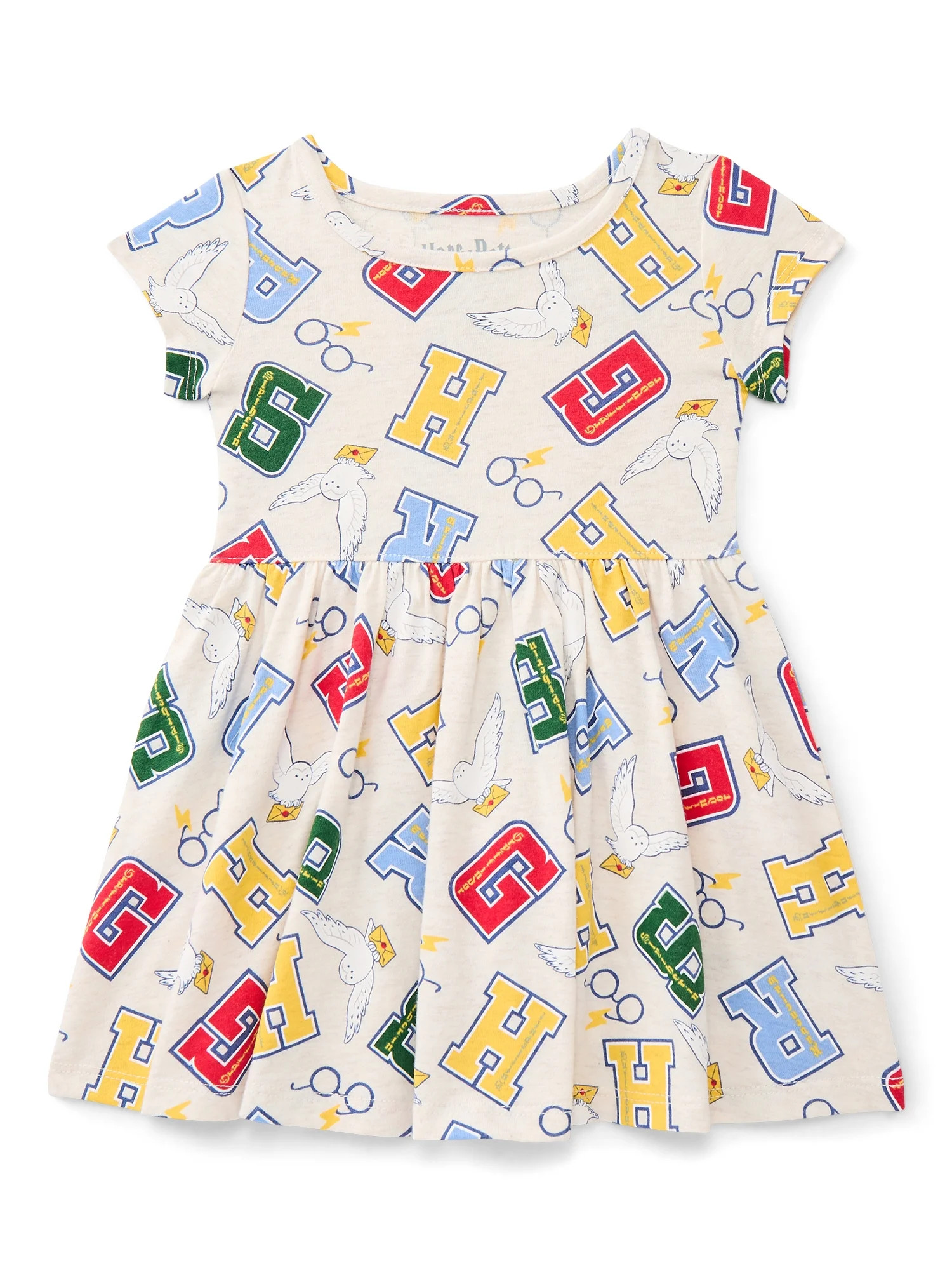 Harry Potter Toddler Girls Allover Print Dress with Short Sleeves, Sizes 12M-5T | Walmart (US)