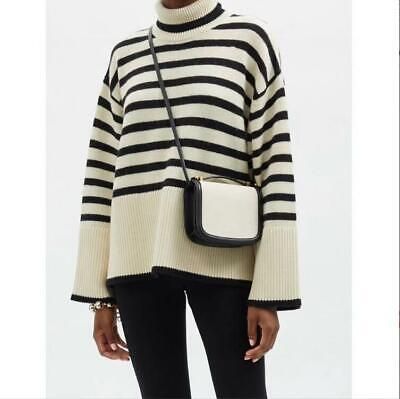Toteme High Collar Wool Blend Striped Sweater! | eBay US