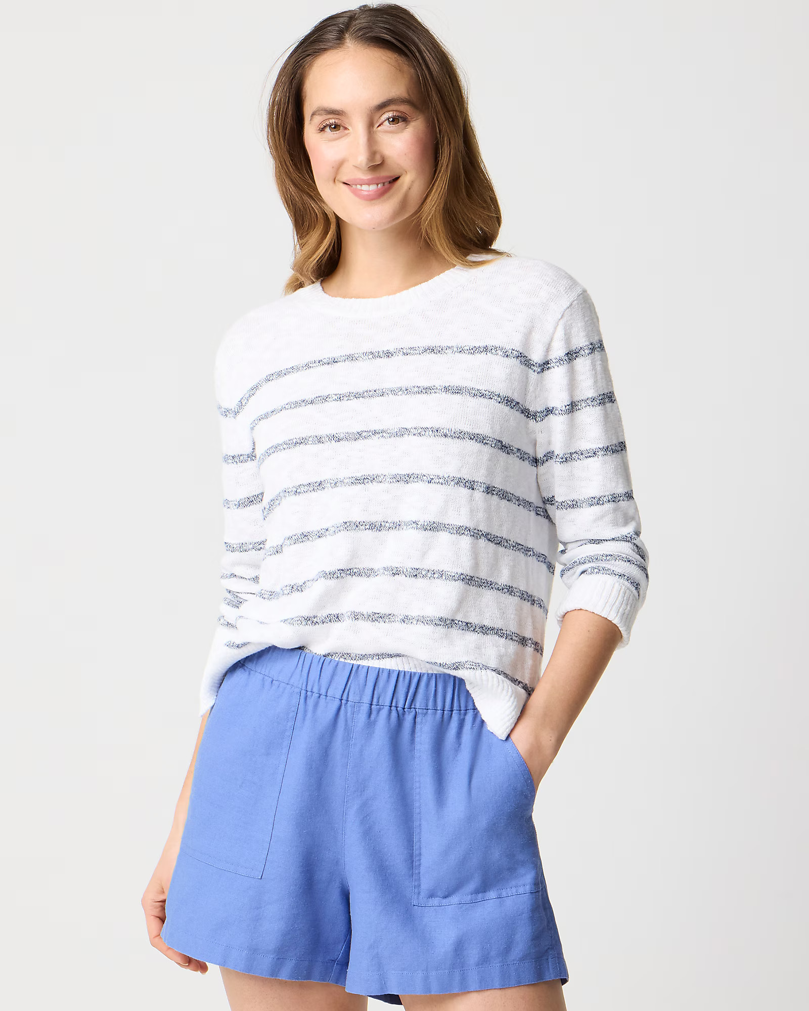 Striped crewneck beach sweater | J.Crew Factory