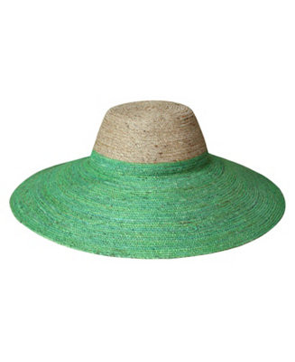 RIRI Duo Jute Handwoven Straw Hat In Natural & Kelly Green - Macy's | Macy's