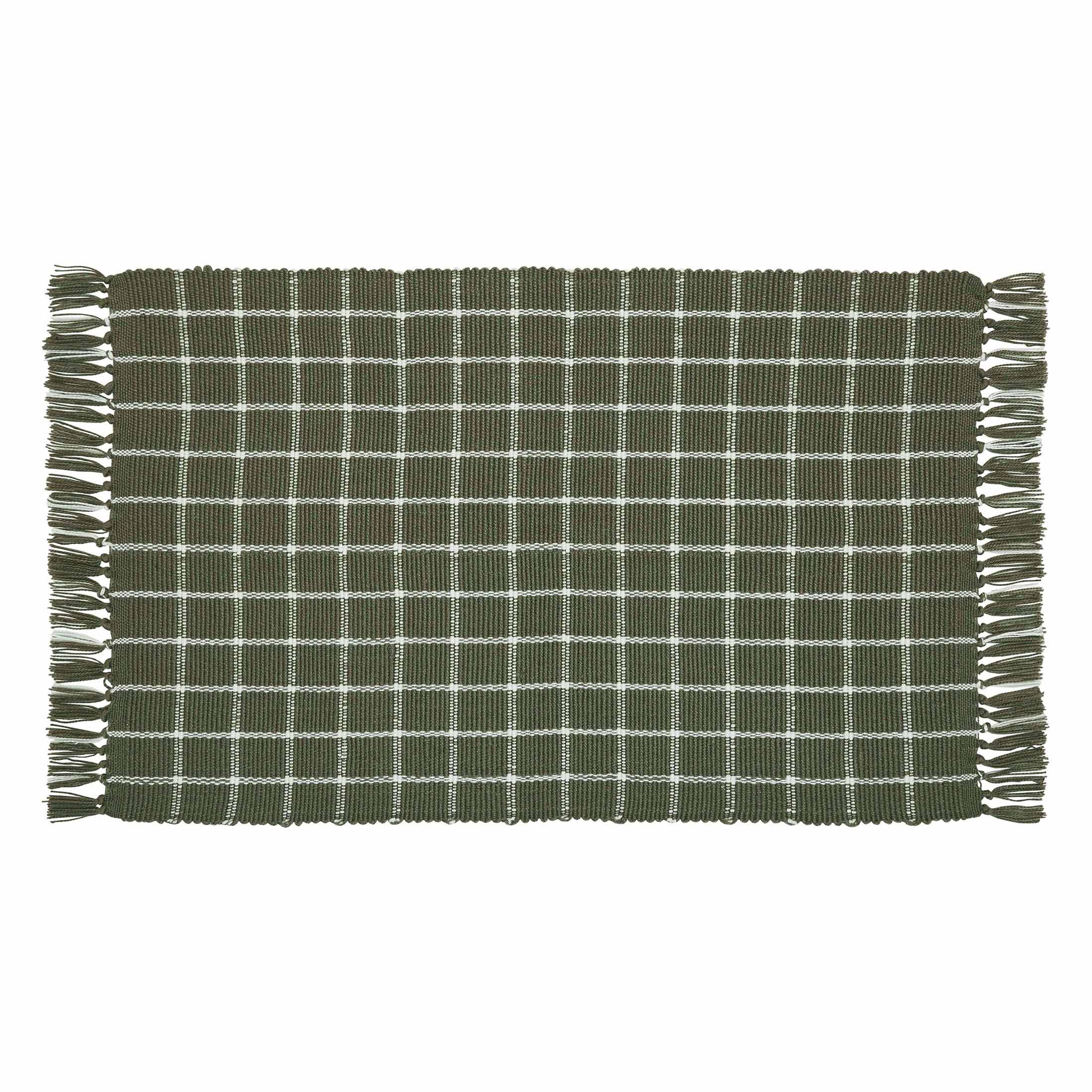 My Texas House Dark Green Plaid Indoor/Outdoor Layering Rug, 24" x 38" | Walmart (US)