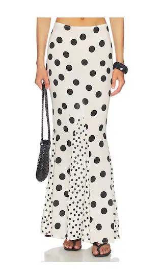 Ekin Maxi Skirt in Black & White Dot Mix | Revolve Clothing (Global)