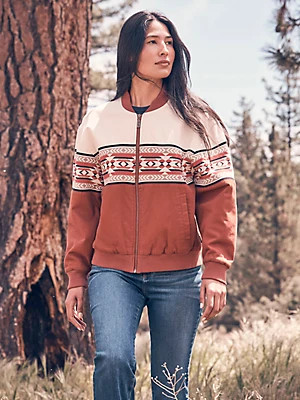 Women's Wrangler Checotah Bomber Jacket in Cream Slice | Wrangler
