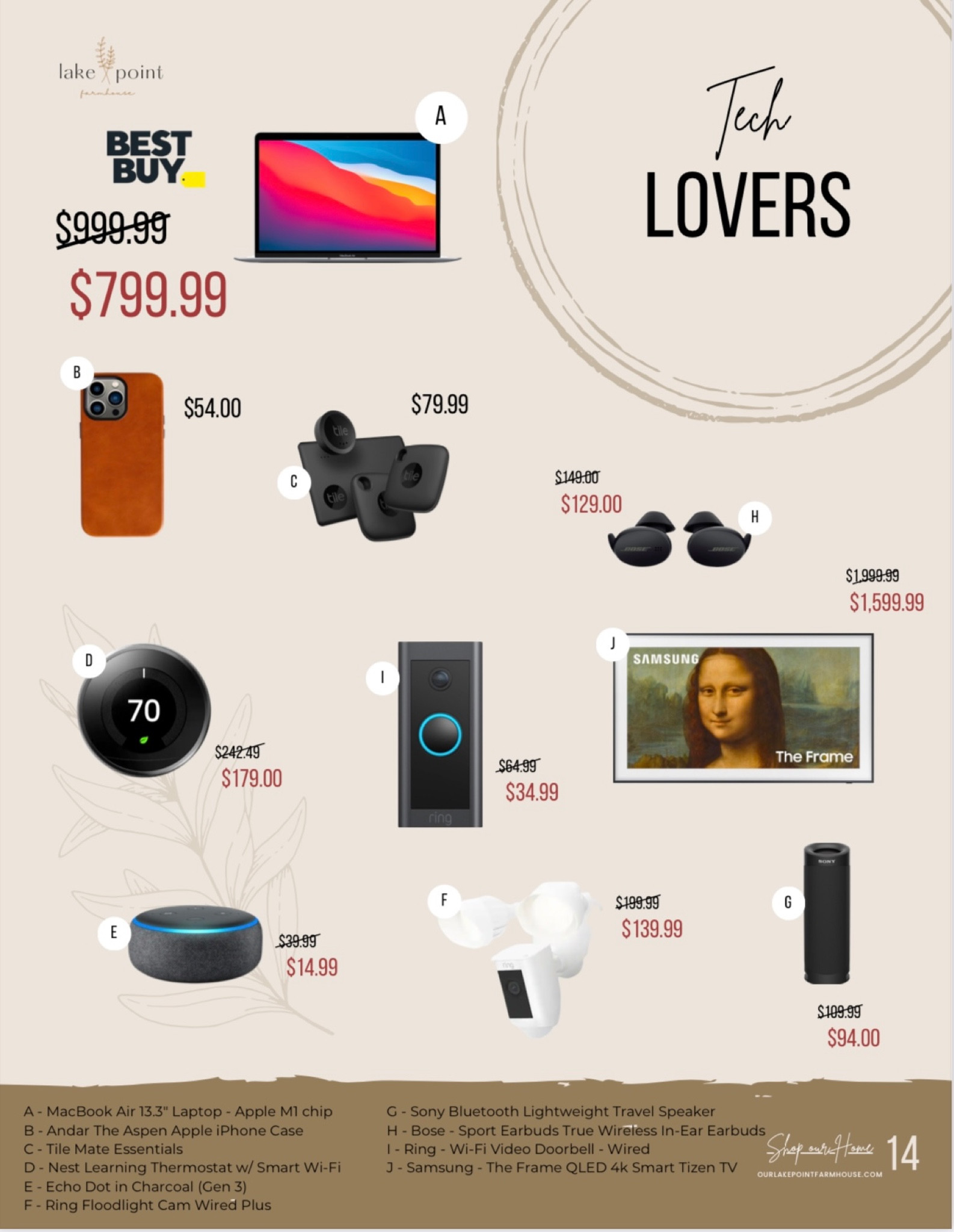 14 | Tech Lovers

Welcome to Our Lake Point Farmhouse’s Holiday Gift Guide! Here you can find the best sales and holiday gift finds this year! 

This one’s for the person who is always up to date with the latest and greatest!

#LTKGiftGuide #LTKCyberweek #LTKhome