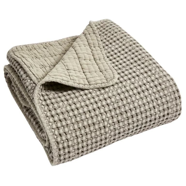 Levtex Home - Mills Waffle - Throw - Taupe Cotton Waffle - Throw Size 50 x 60in. | Walmart (US)
