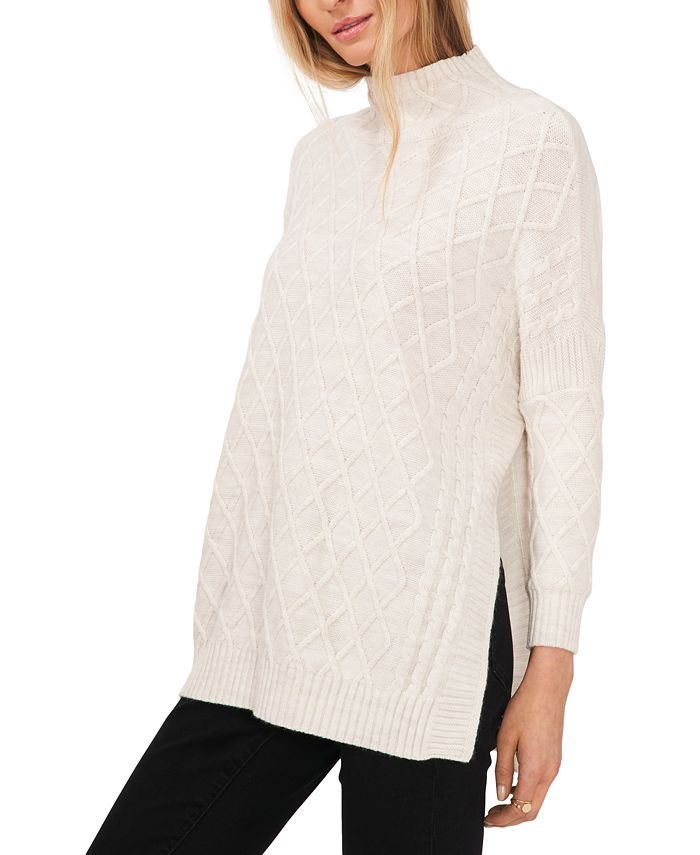 Vince Camuto Women's Cable-Knit Turtleneck Vented Tunic & Reviews - Sweaters - Women - Macy's | Macys (US)